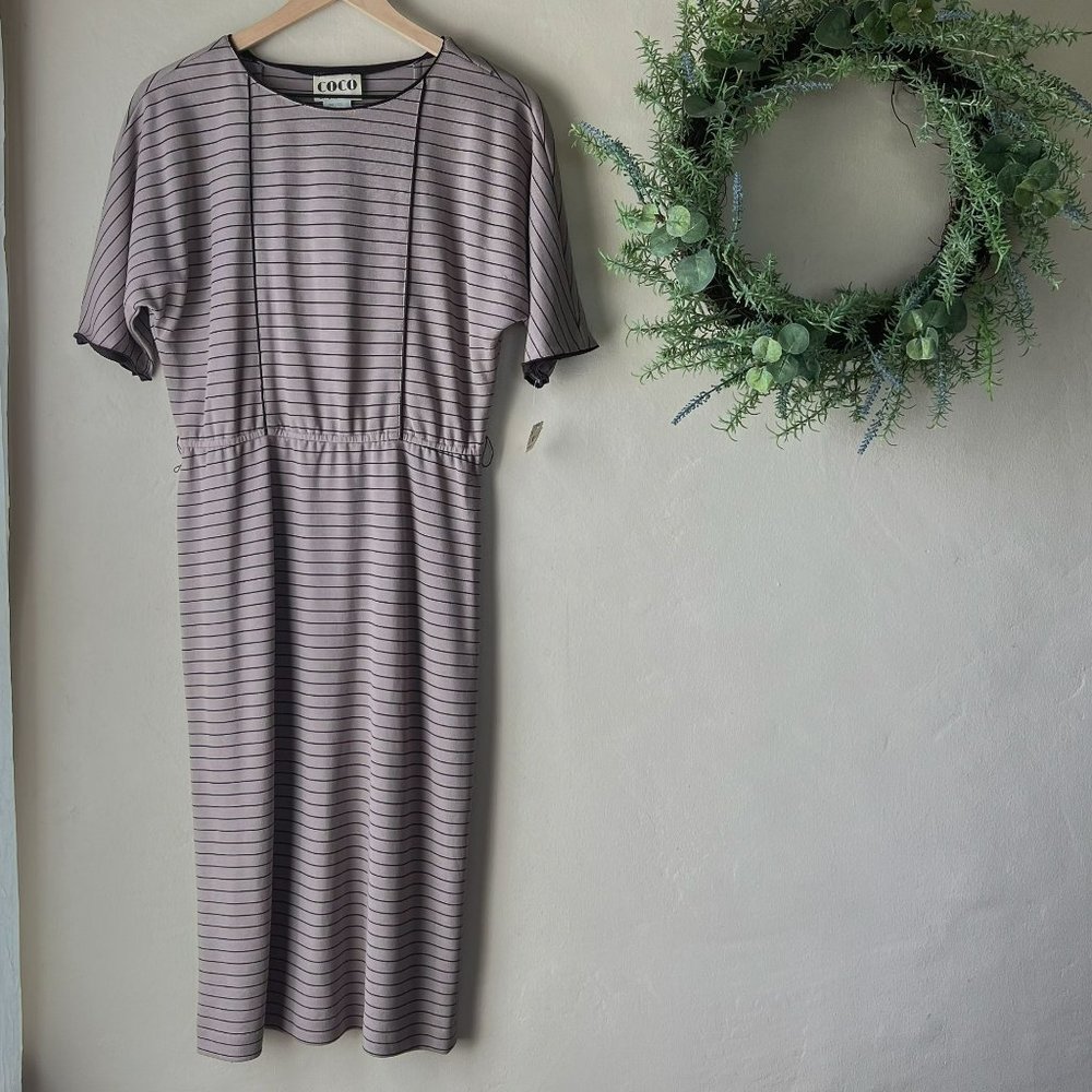 Vintage Striped Dolman Sleeve Dress
